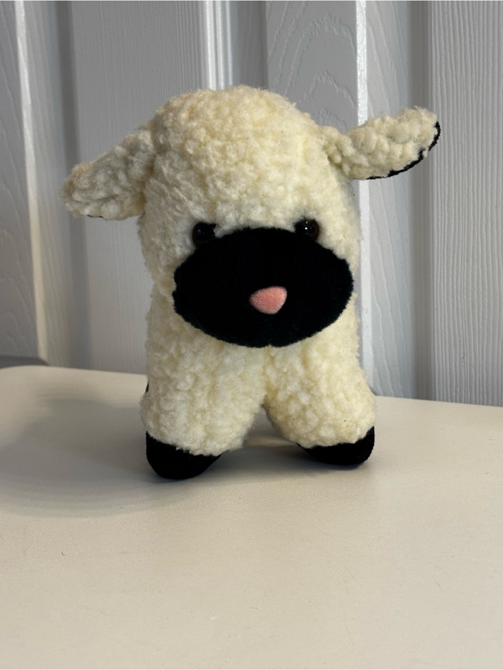 Vintage 1992 Commonwealth Lamb Sheep Plush 7” Cream Black Stuffed Animal
